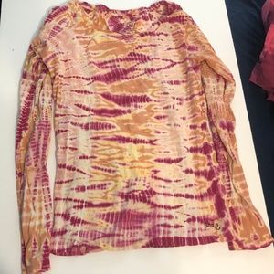 Tie Dye peach and pink pattern long sleeve XL